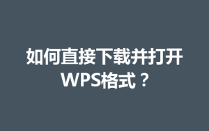 如何直接下载并打开WPS格式？