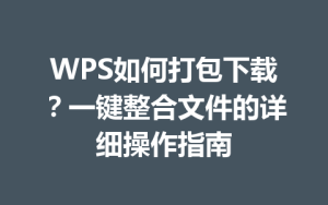 WPS如何打包下载?一键整合文件的详细操作指南