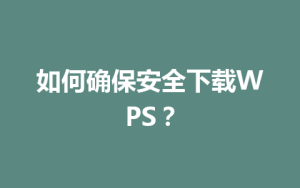 如何确保安全下载WPS？