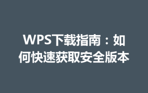 WPS下载指南:如何快速获取安全版本