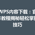 WPS内容下载：官方教程揭秘轻松掌握技巧