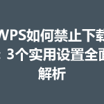 WPS如何禁止下载：3个实用设置全面解析